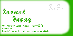 kornel hazay business card